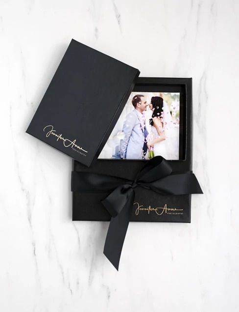 Black Leather Tyndell 3/4" Portrait Box 5x7, 8x10, 11x14 horizonal/vertical.