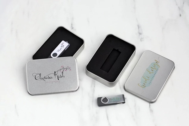 Black, White, Titanium, Teal Tyndell USB Swivel Drive and Aluminum Metal Tin Bundle 2GB, 4GB, 8GB, 16GB, 64GB, 128GB