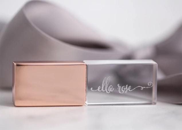 Rose Gold Tyndell Crystal Flash Drive USB 4GB, 8GB, 16GB, 32GB, 64GB, 128GB.