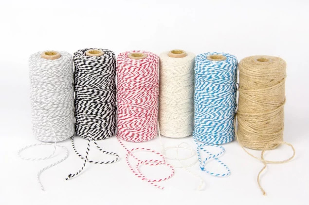 Gray, Black, Red, Silver, Teal, Jute  12 ply Tyndell Baker's Twine 110 yard roll.