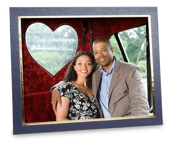 Leatherette Blue/Gold TAP Manhattan Easel mount 8x10.