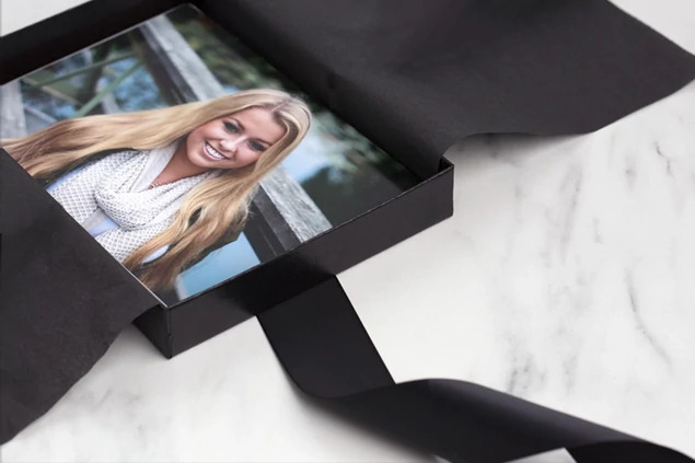 Black Leather Tyndell 1" Portrait Box 4x6, 5x7, 8x10, 8x12, 11x14, 16x20, 20x24 horizontal/vertical.