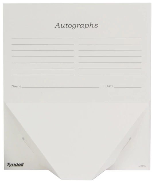 Black/white plain or sports Tyndell Black Memory Mate 7x5/3x5 with autographs.