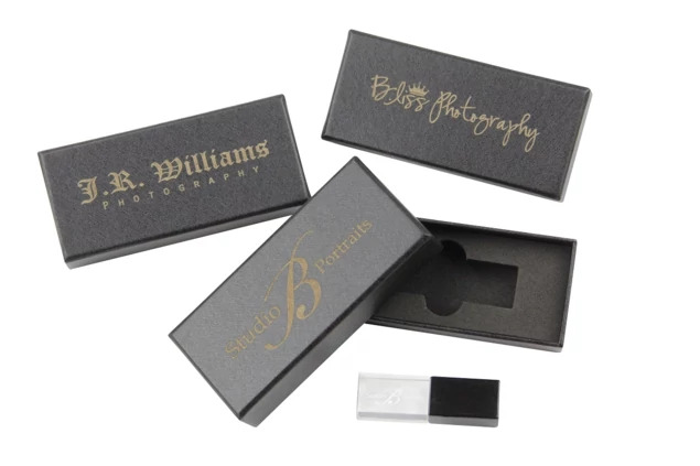 Black Tyndell Crystal Flash Drive & USB Gift Box Bundle 4GB, 8GB, 16GB, 32GB, 64GB, 128GB.