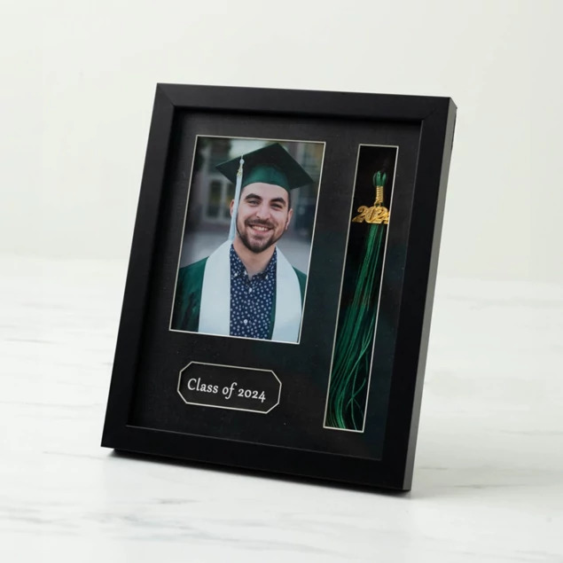 Black with white border 5x7 Graduation Tassel Frame