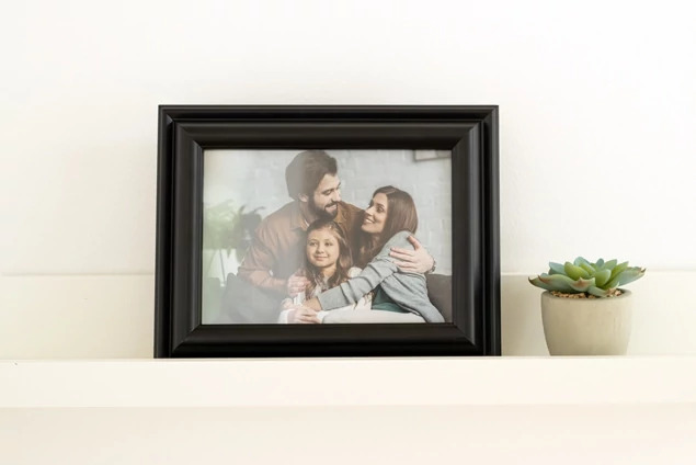 Black Wood Frame 5x7, 8x10, 10x10 with easel back and hanging triangles horizontal/vertical 