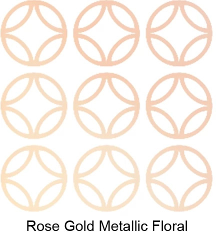 Rose Gold Metallic Modern Floral Tyndell Tissue 5x20, 10x20, 14x30, 20x30.