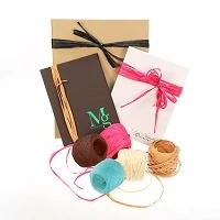 Fuchsia, Chocolate, Kraft, Cream, Turquoise, Black Tyndell Raffia 5mm 52 yards.