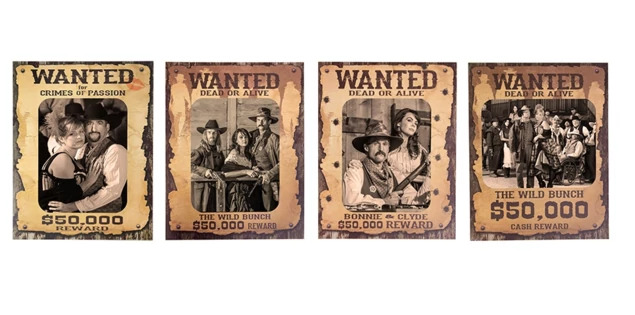 Bottom loading quick load Tyndell Western Poster 8x10 Crime of Passion, Dead or Alive, Bonnie and Clyde, Wild Bunch