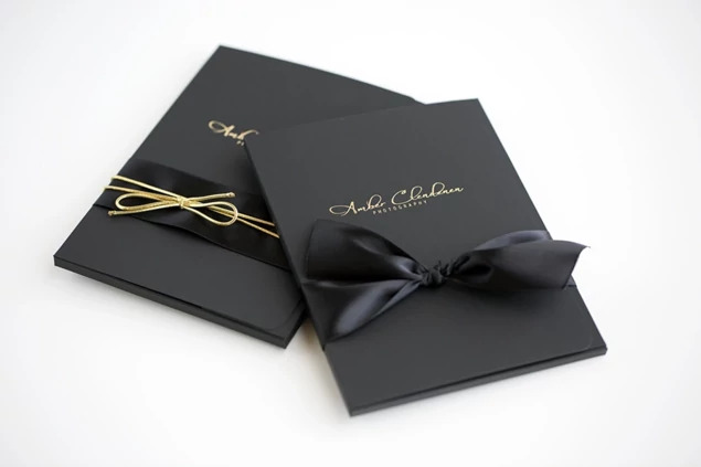 Black Soft Touch Tyndell Portrait Case envelope 5x7, 8x10, 8x12, 11x14 horizontal/vertical. 