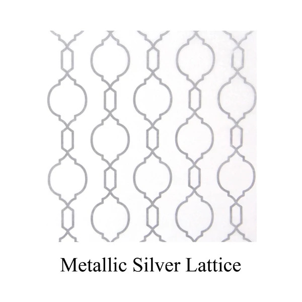 Silver Metallic Lattice Tyndell Tissue 5x20, 10x20, 14x30, 20x30.