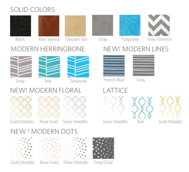 Black, Raw Sienna, Desert Tan, Cream, Gray Turquoise, Silver, Gold, Rose Gold Tyndell Tissue 5x20, 10x20, 14x30, 20x30.
