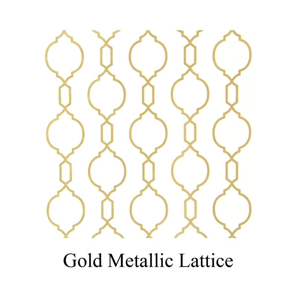 Gold Metallic Lattice Tyndell Tissue 5x20, 10x20, 14x30, 20x30.