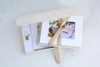 Linen Fabric Flash & Print Box - Clearance by Tyndell Details