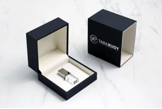 Crystal Flash Drive & Black Luxe Soft Touch Box Bundle by Tyndell Details